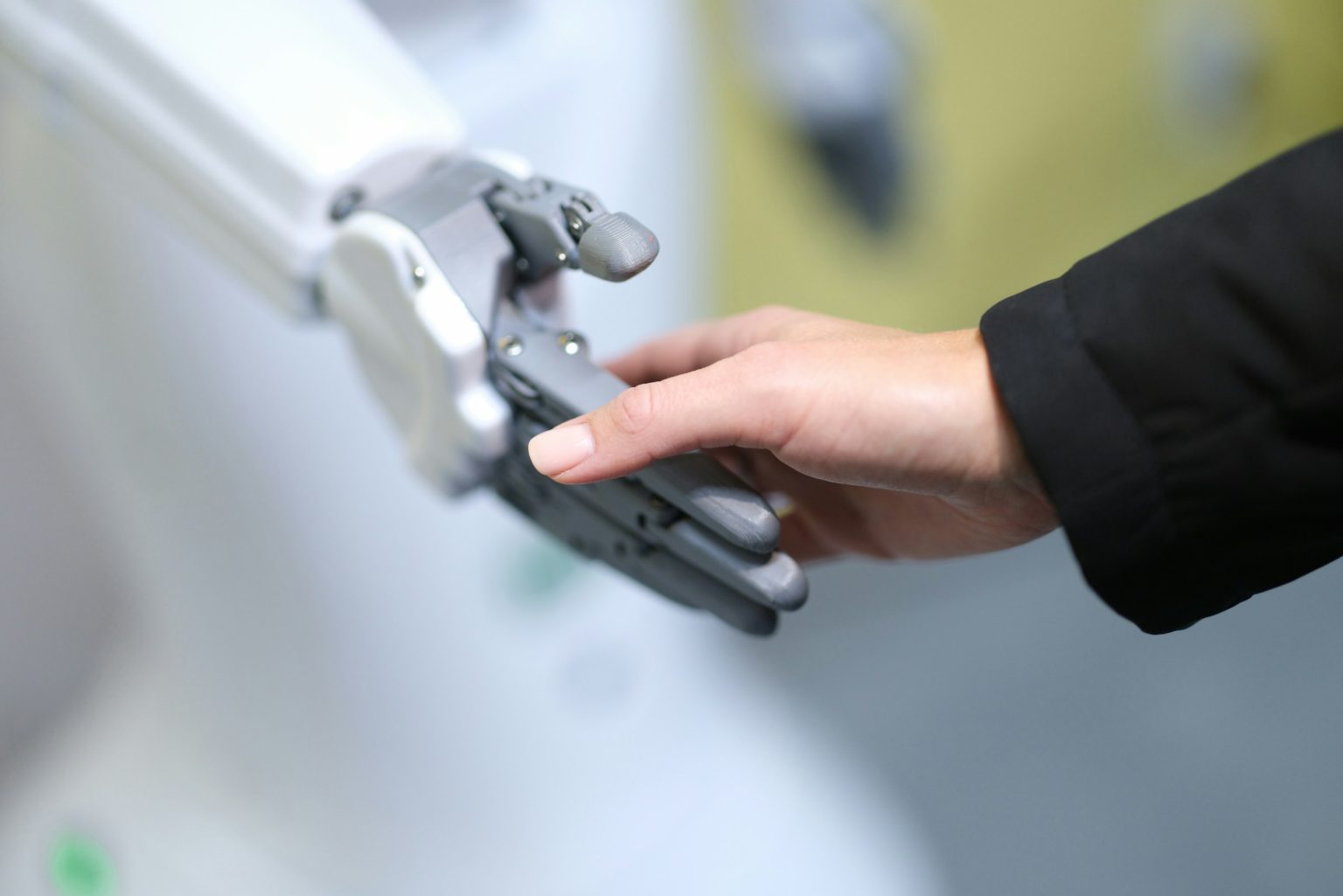 shaking hands with robot